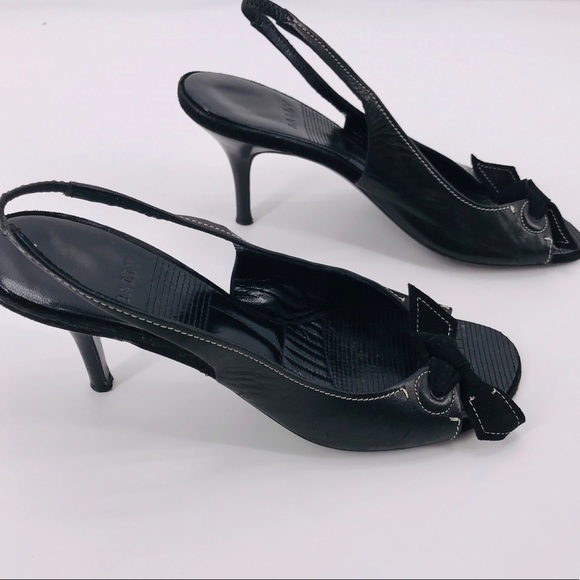 Black Open Toe Leather Sandals Bally Sz 38.5 - Picture 4 of 8